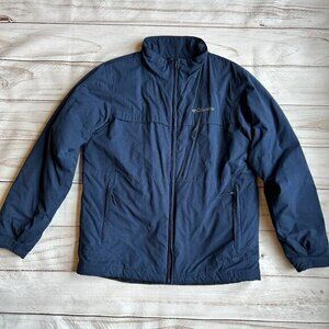 Columbia Men's Navy Blue Waterproof Puffer Fleece Bomber Jacket Size M